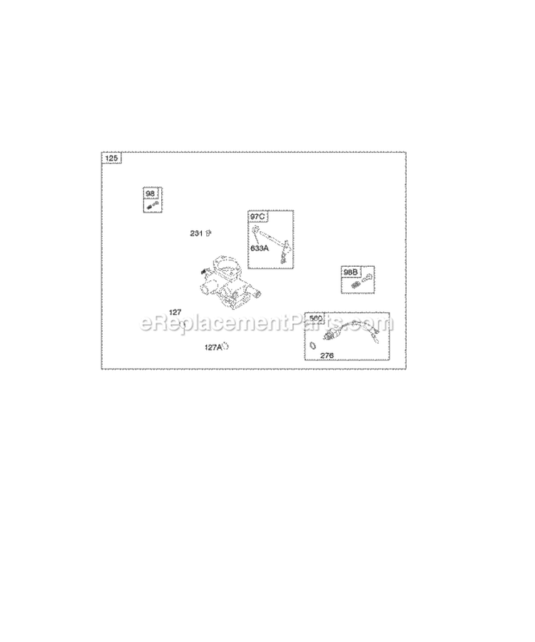 Carburetor Diagram and Parts List for 304447-0416-E1  Briggs and Stratton Engine